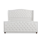 Lit à panneaux de style Ferme Moderne avec Tête de lit Rembourrée, Meuble de Chambre Chic