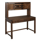Meuble de rangement et bureau imitation bois avec 3 tiroirs Étagères ouvertes Rangement dissimulé Bureau à domicile 122x61x145 cm