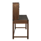 Meuble de rangement et bureau imitation bois avec 3 tiroirs Étagères ouvertes Rangement dissimulé Bureau à domicile 122x61x145 cm