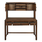 Meuble de rangement et bureau imitation bois avec 3 tiroirs Étagères ouvertes Rangement dissimulé Bureau à domicile 122x61x145 cm