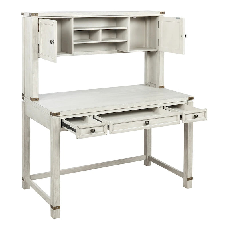 Meuble de rangement et bureau imitation bois avec 3 tiroirs Étagères ouvertes Rangement dissimulé Bureau à domicile 122x61x145 cm