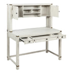 Meuble de rangement et bureau imitation bois avec 3 tiroirs Étagères ouvertes Rangement dissimulé Bureau à domicile 122x61x145 cm
