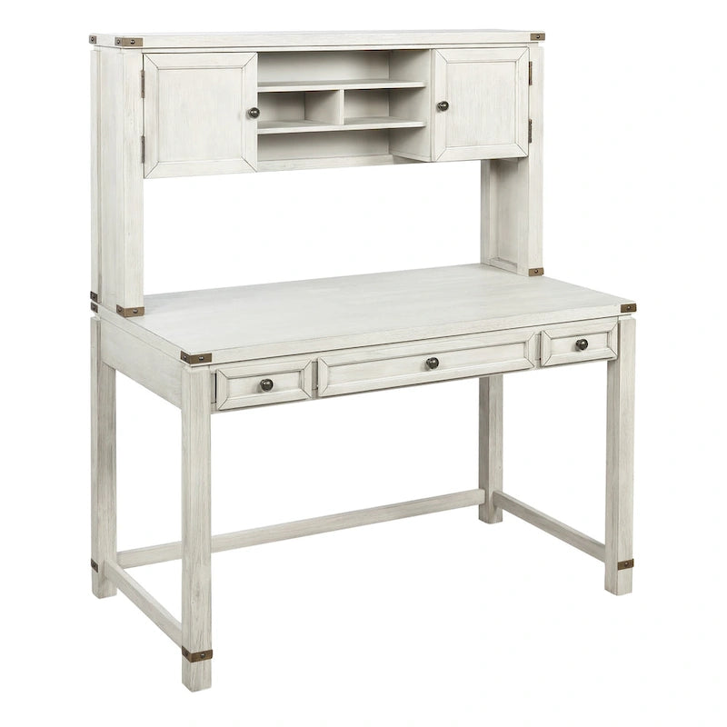 Meuble de rangement et bureau imitation bois avec 3 tiroirs Étagères ouvertes Rangement dissimulé Bureau à domicile 122x61x145 cm