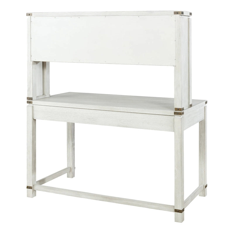 Meuble de rangement et bureau imitation bois avec 3 tiroirs Étagères ouvertes Rangement dissimulé Bureau à domicile 122x61x145 cm