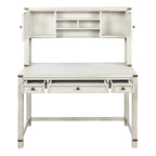 Meuble de rangement et bureau imitation bois avec 3 tiroirs Étagères ouvertes Rangement dissimulé Bureau à domicile 122x61x145 cm