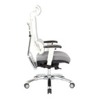 Chaise de bureau de direction en maille verticale respirante blanche, ergonomique à dossier haut