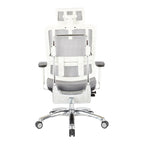 Chaise de bureau de direction en maille verticale respirante blanche, ergonomique à dossier haut