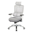 Chaise de bureau de direction en maille verticale respirante blanche, ergonomique à dossier haut