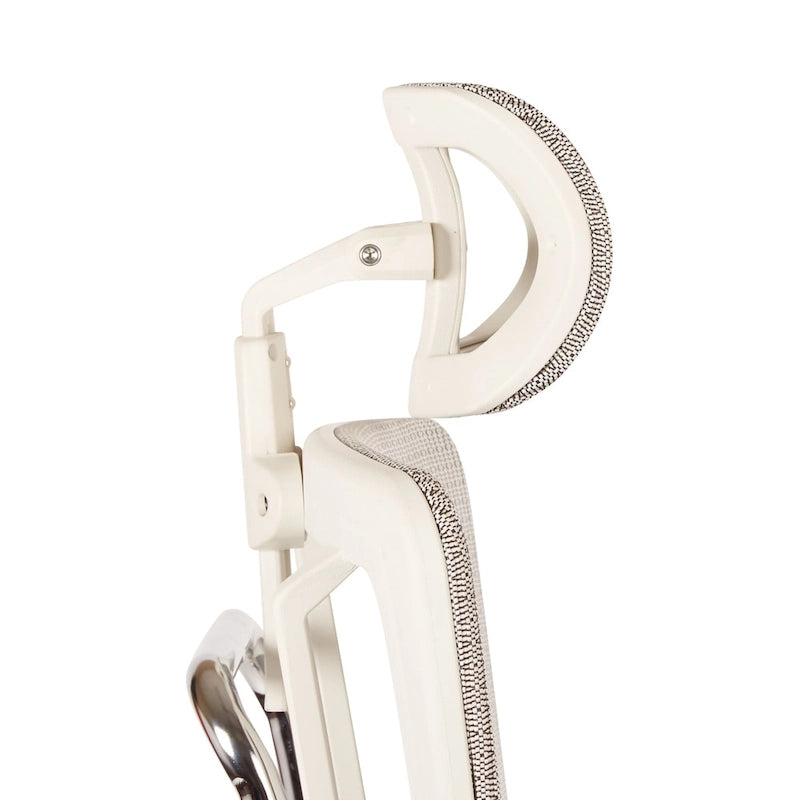 Chaise de bureau de direction en maille verticale respirante blanche, ergonomique à dossier haut