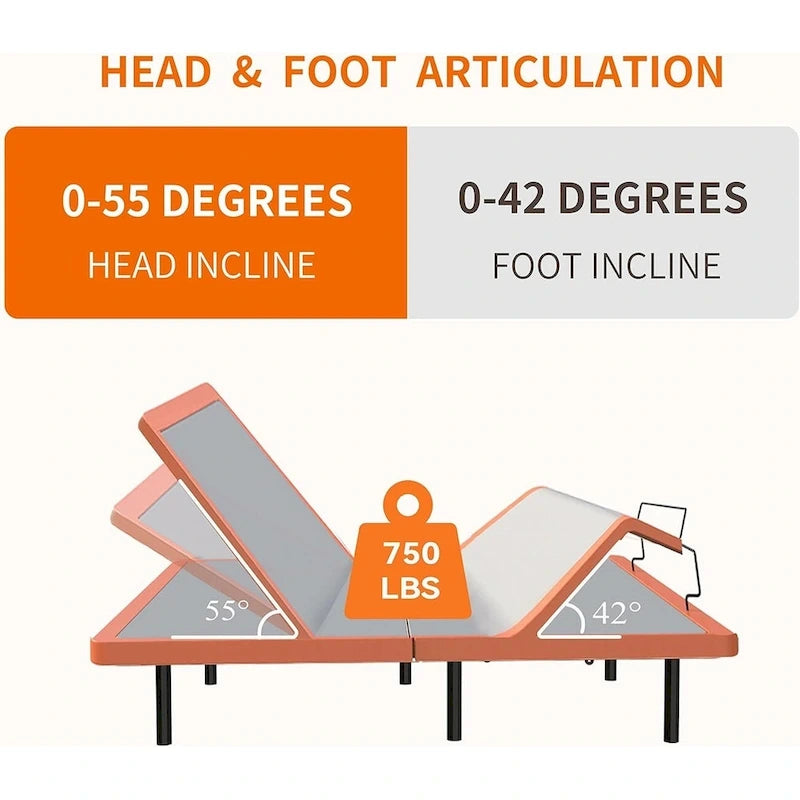 Cadre de lit réglable avec matelas hybride à mémoire de forme 3000 Series de 30 cm