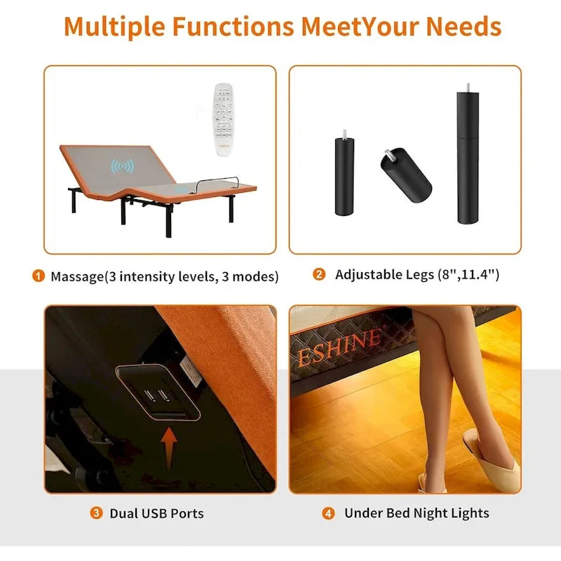 Cadre de lit réglable avec matelas hybride à mémoire de forme 3000 Series de 30 cm