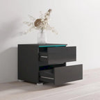 Table de Chevet Moderne Table d'Appoint Compacte de Chambre à Coucher Design de Rangement Minimaliste