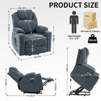 Fauteuil inclinable releveur Chenille Capacité 350 lb Massage 8 points Soutien lombaire