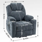 Fauteuil inclinable releveur Chenille Capacité 350 lb Massage 8 points Soutien lombaire