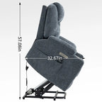 Fauteuil inclinable releveur Chenille Capacité 350 lb Massage 8 points Soutien lombaire