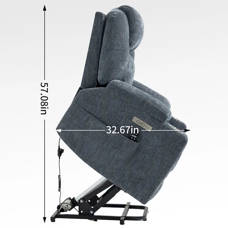 Fauteuil inclinable releveur Chenille Capacité 350 lb Massage 8 points Soutien lombaire