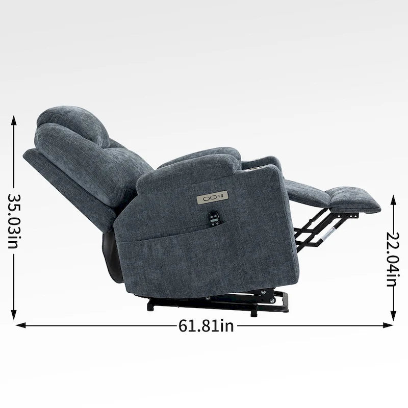 Fauteuil inclinable releveur Chenille Capacité 350 lb Massage 8 points Soutien lombaire