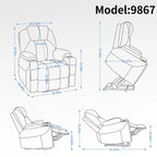 Fauteuil inclinable releveur Chenille Capacité 350 lb Massage 8 points Soutien lombaire