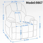 Fauteuil inclinable releveur Chenille Capacité 350 lb Massage 8 points Soutien lombaire