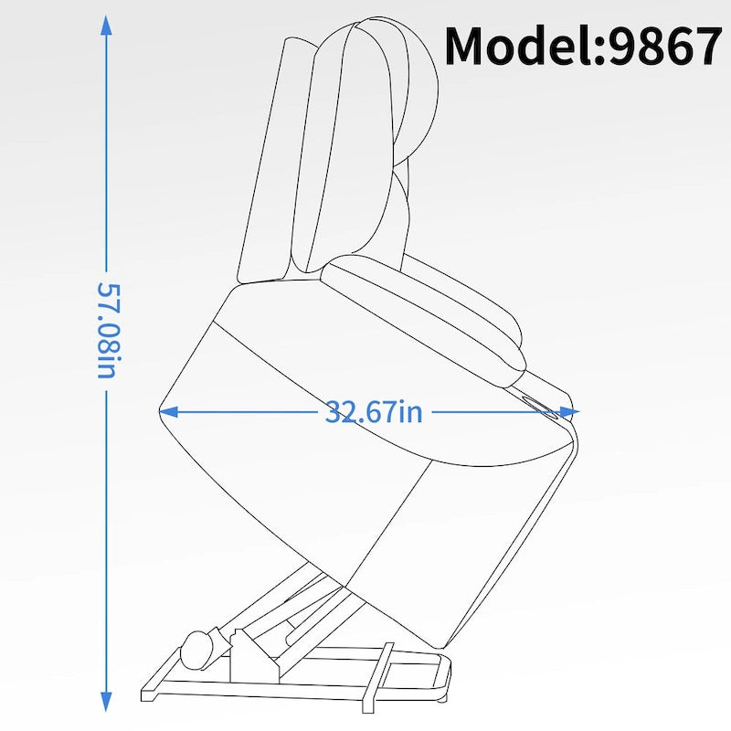 Fauteuil inclinable releveur Chenille Capacité 350 lb Massage 8 points Soutien lombaire