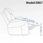Fauteuil inclinable releveur Chenille Capacité 350 lb Massage 8 points Soutien lombaire