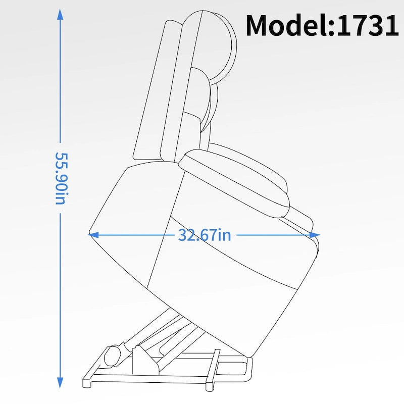 Fauteuil inclinable releveur Chenille Capacité 350 lb Massage 8 points Soutien lombaire