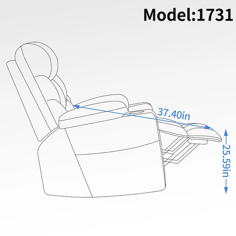 Fauteuil inclinable releveur Chenille Capacité 350 lb Massage 8 points Soutien lombaire