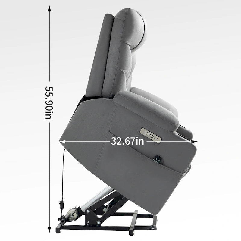 Fauteuil inclinable releveur Chenille Capacité 350 lb Massage 8 points Soutien lombaire