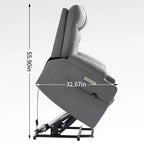 Fauteuil inclinable releveur Chenille Capacité 350 lb Massage 8 points Soutien lombaire