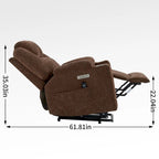 Fauteuil inclinable releveur Chenille Capacité 350 lb Massage 8 points Soutien lombaire