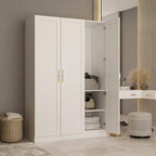 Grande armoire-penderie avec tringle et étagères, grand meuble de rangement de chambre.