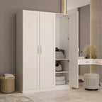 Grande armoire-penderie avec tringle et étagères, grand meuble de rangement de chambre.