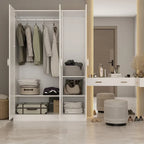 Grande armoire-penderie avec tringle et étagères, grand meuble de rangement de chambre.