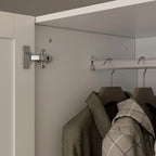 Grande armoire-penderie avec tringle et étagères, grand meuble de rangement de chambre.