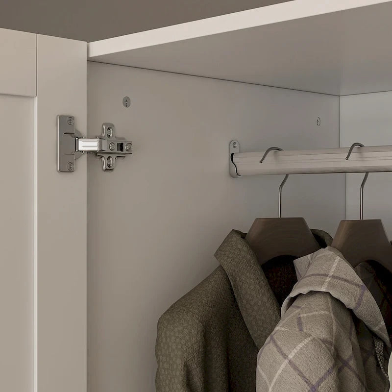 Grande armoire-penderie avec tringle et étagères, grand meuble de rangement de chambre.