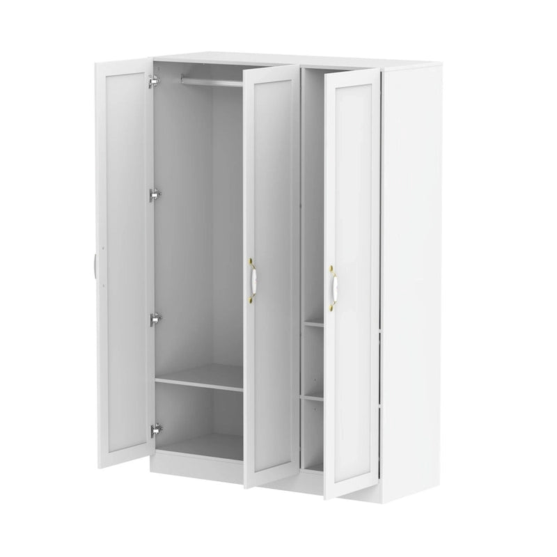 Grande armoire-penderie avec tringle et étagères, grand meuble de rangement de chambre.