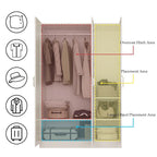 Grande armoire-penderie avec tringle et étagères, grand meuble de rangement de chambre.