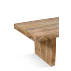Table à manger rustique en bois de manguier massif faite main, 80 pouces, finition naturelle, 6-8 places