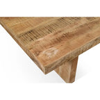 Table à manger rustique en bois de manguier massif faite main, 80 pouces, finition naturelle, 6-8 places
