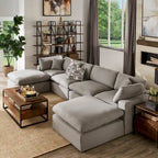 Anka Grey Linen Down Fill U-shaped Sectional Sofa by iNSPIRE Q Modern