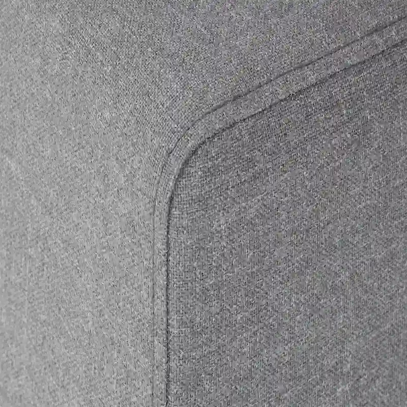 Canapé d'angle en lin gris avec rembourrage en duvet et 2 poufs, chaise longue réversible