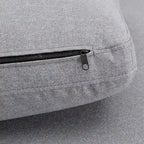 Canapé d'angle en lin gris avec rembourrage en duvet et 2 poufs, chaise longue réversible