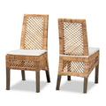 Lot de 2 chaises de salle à manger Bohème en rotin marron naturel – Style Bohème Moderne