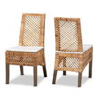 Lot de 2 chaises de salle à manger Bohème en rotin marron naturel – Style Bohème Moderne