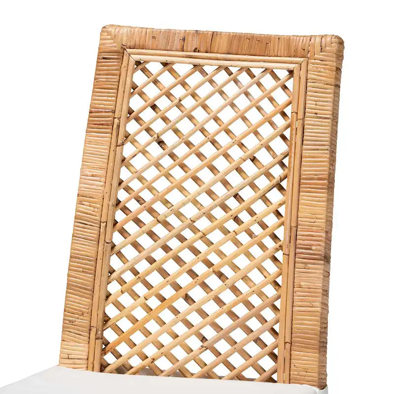 Lot de 2 chaises de salle à manger Bohème en rotin marron naturel – Style Bohème Moderne