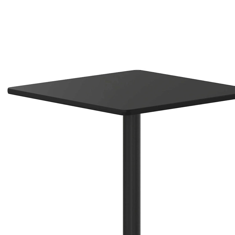 Plateau de table stratifié carré de 30 po avec base ronde de 18 po à hauteur de table - 30W x 30D x 31.125H - 30W x 30D x 31.125H