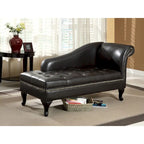 Chaise longue de rangement capitonnée moderne en bois massif avec siège d'appoint rembourré