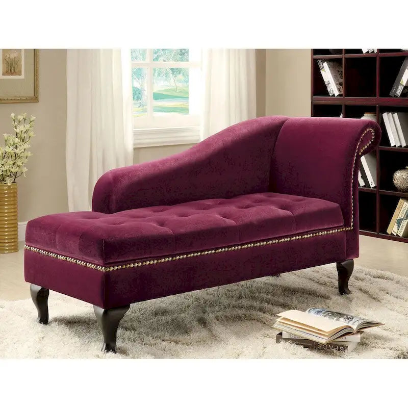 Chaise longue de rangement capitonnée moderne en bois massif avec siège d'appoint rembourré
