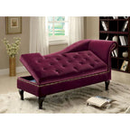 Chaise longue de rangement capitonnée moderne en bois massif avec siège d'appoint rembourré