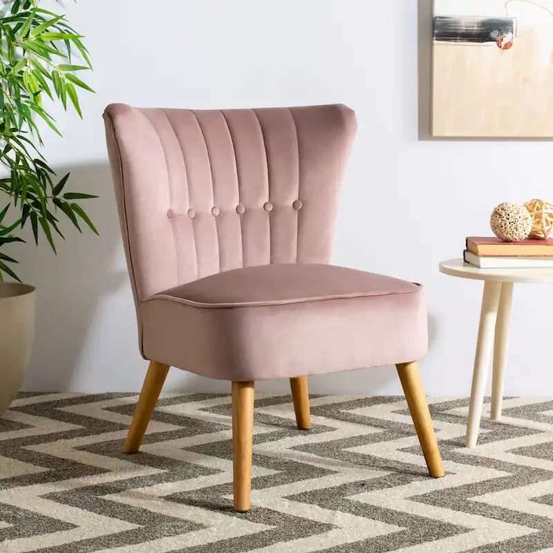 Fauteuil d'appoint du milieu du siècle, revêtement en velours, pieds en bois rétro, siège de salon
